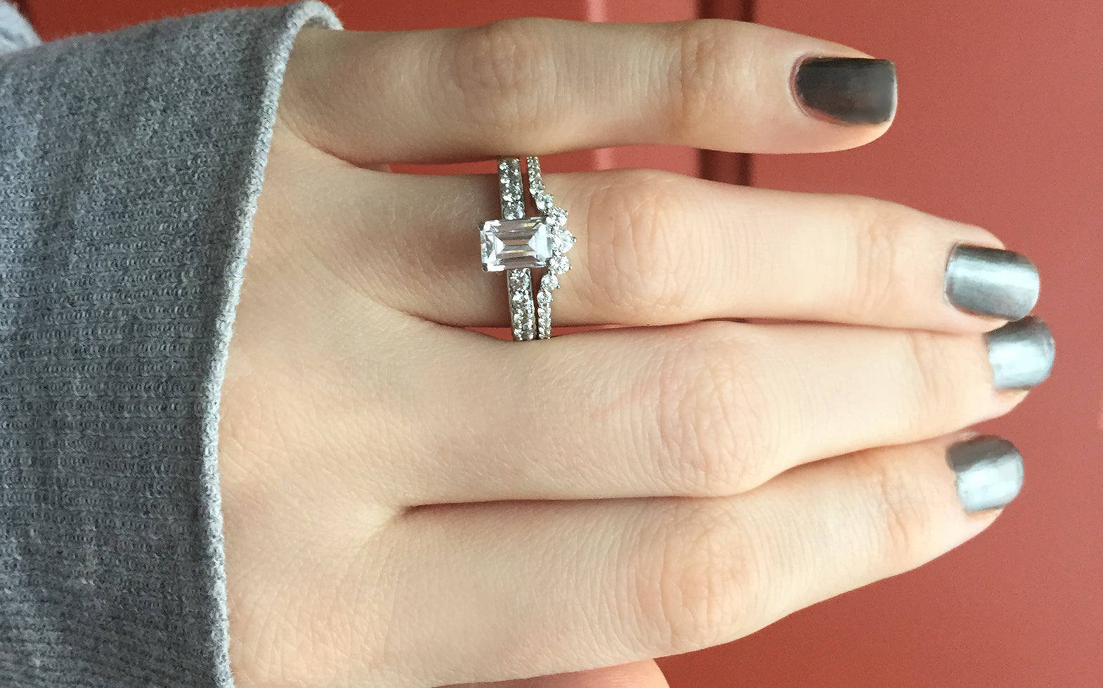 contoured diamond wedding band