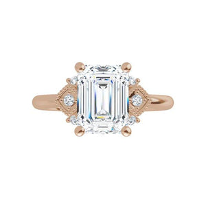 Lennox Art Deco Solitaire Engagement Ring (setting only)