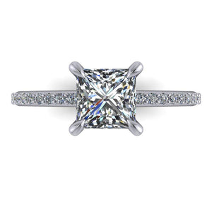 engagement ring solitaire with side stones Soha Diamond Co.