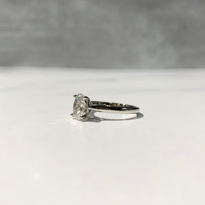Classic solitaire engagement ring side view
