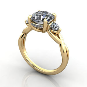 River Three-Stone Infinity Inspired Engagement Ring (Setting Only)
