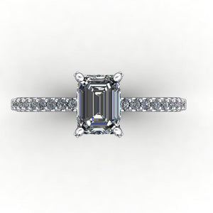 engagement ring with diamond basket diamond prongs soha diamond co emerald cut