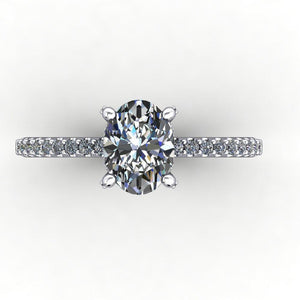 engagement ring with diamond basket diamond prongs soha diamond co oval cut
