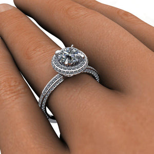 Esme Halo Three-Sided Pavé Engagement Ring (setting only)