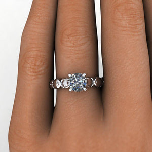 floral inspired lab grown diamond engagement ring