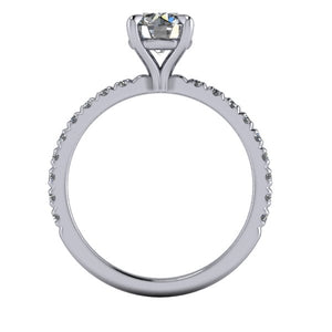 french set solitaire with claw prongs white gold