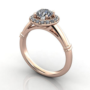 halo engagement ring rose gold soha diamond co