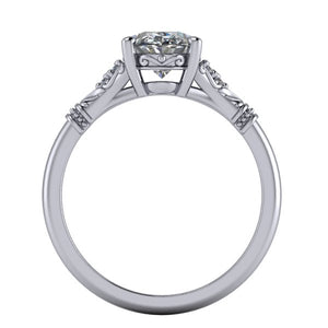 Helena Vintage Accented Solitaire Engagement Ring (setting only)