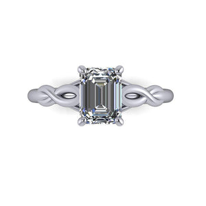 infinity inspired engagement ring soha diamond co. emerald cut