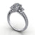 Three-Stone engagement ring white metal