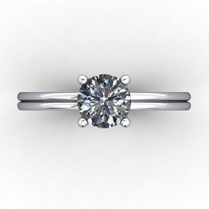 solitaire with double row band soha diamond co
