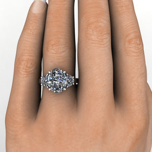 Cove Three-Stone Half-Moon Engagement Ring (Setting Only)