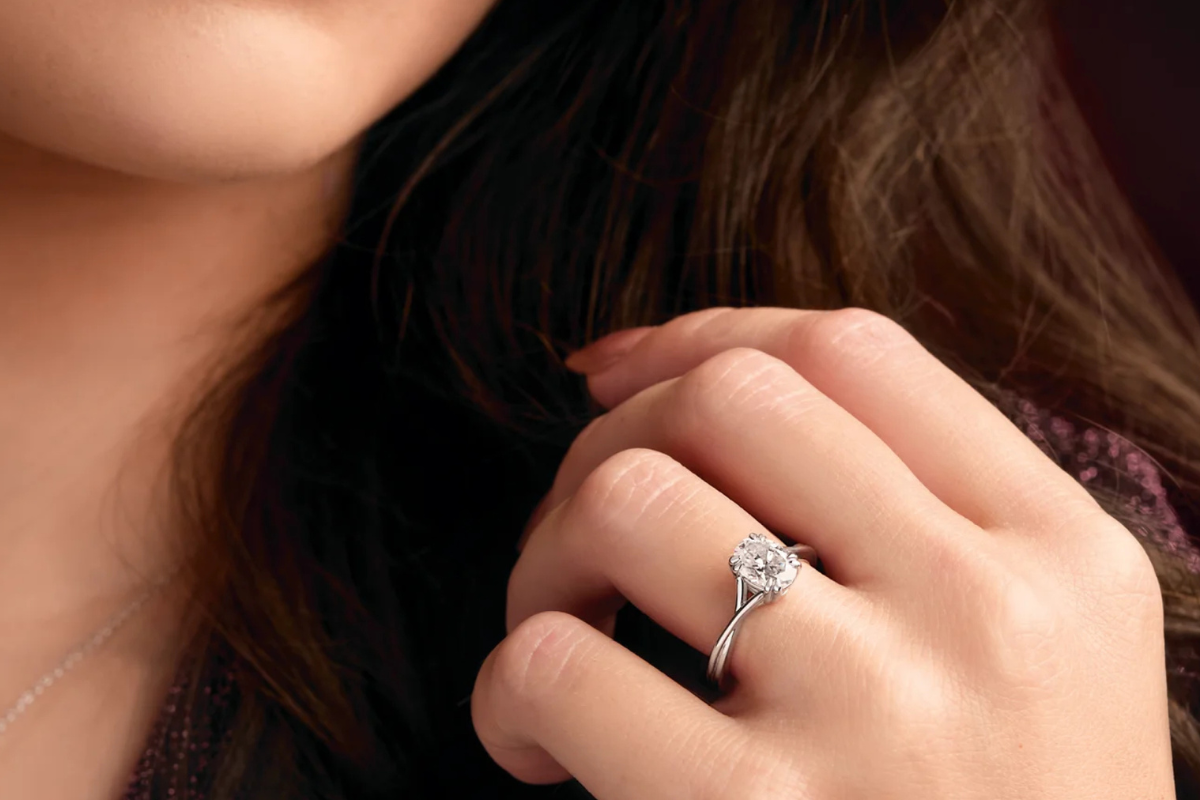 cathedral style engagement ring 