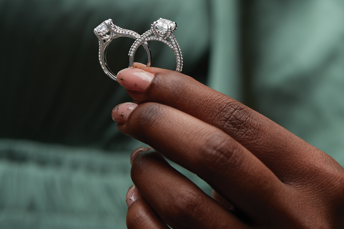 Cushion cut and radiant cut diamonds 