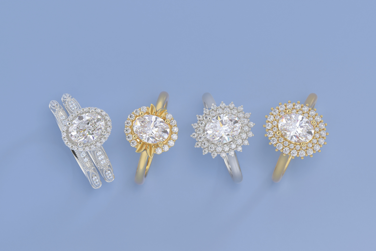 wedding band oval engagement ring 