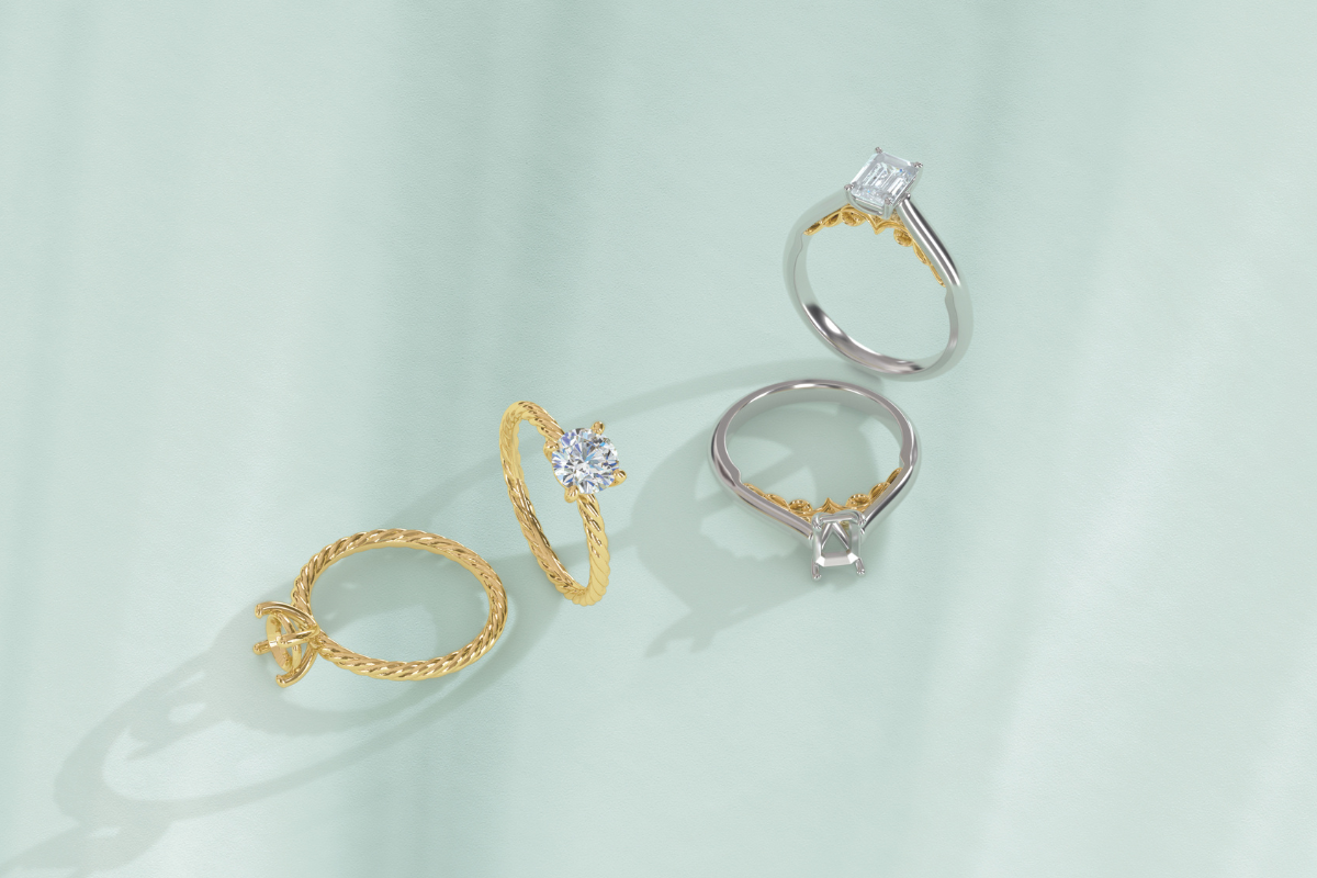 two toned engagement ring