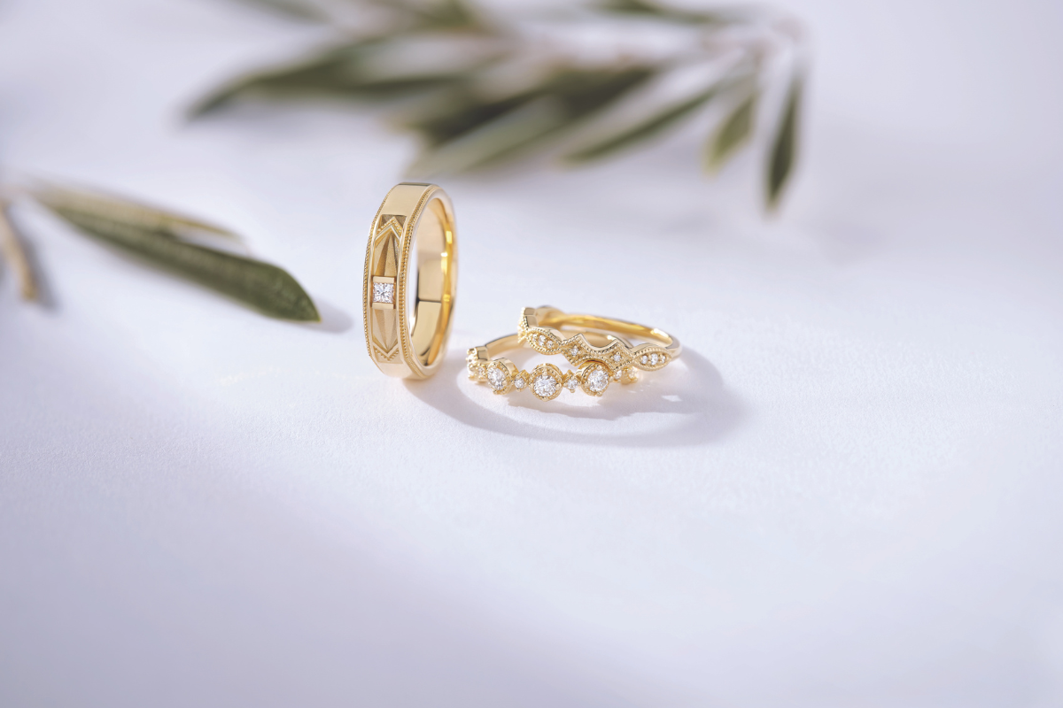 Gold Engagement Ring, Gold Ring, Gold Wedding Band 