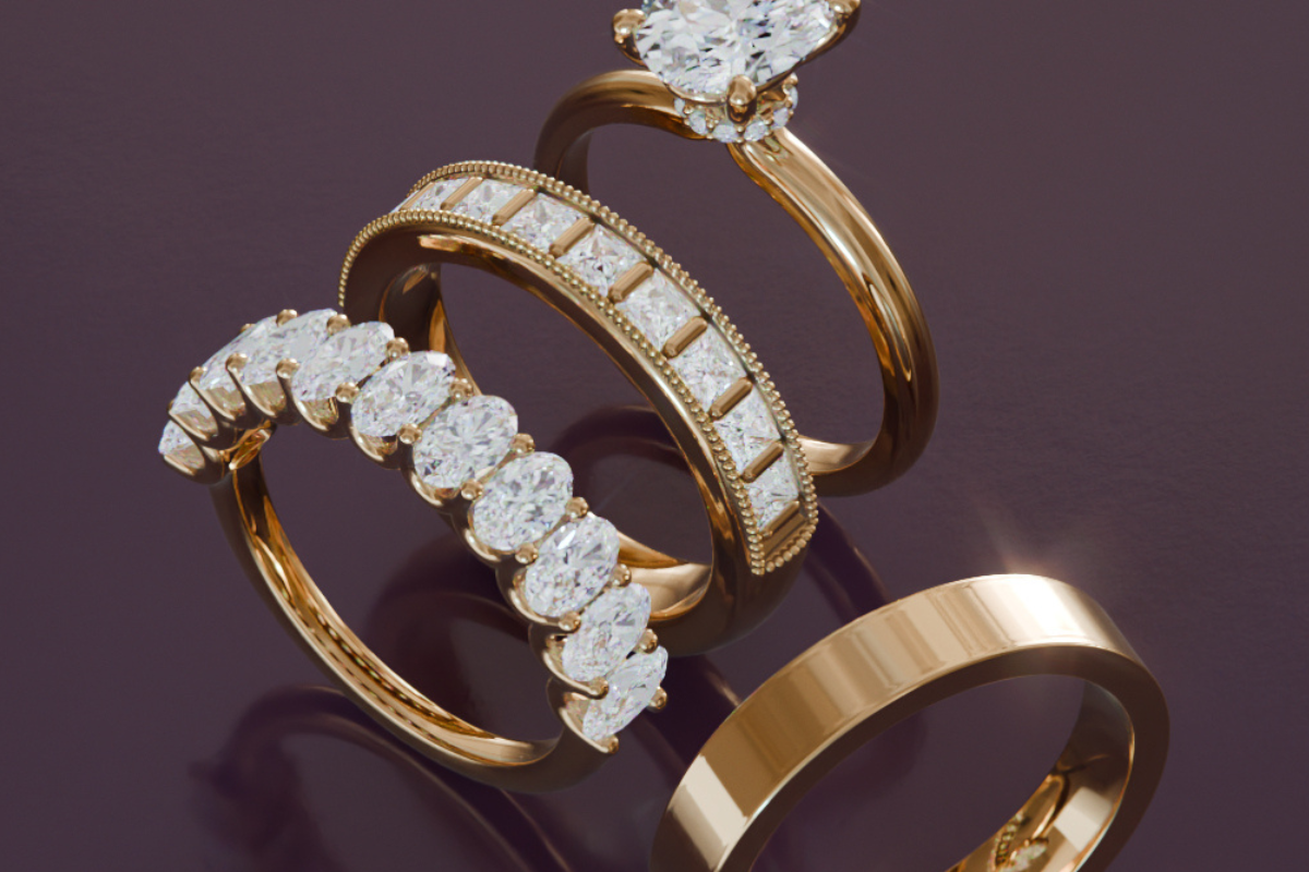 Engagement Ring on Purple Background - carat vs karat  Soha Diamond Co. Jewelry Store in Madison, WI