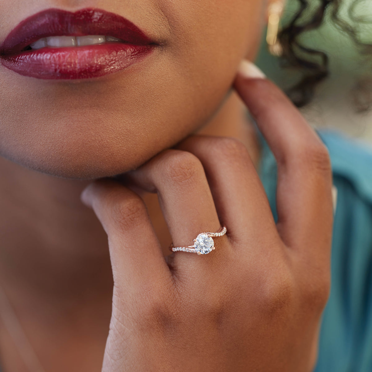 Wren Bypass Style Solitaire Engagement Ring (setting only)