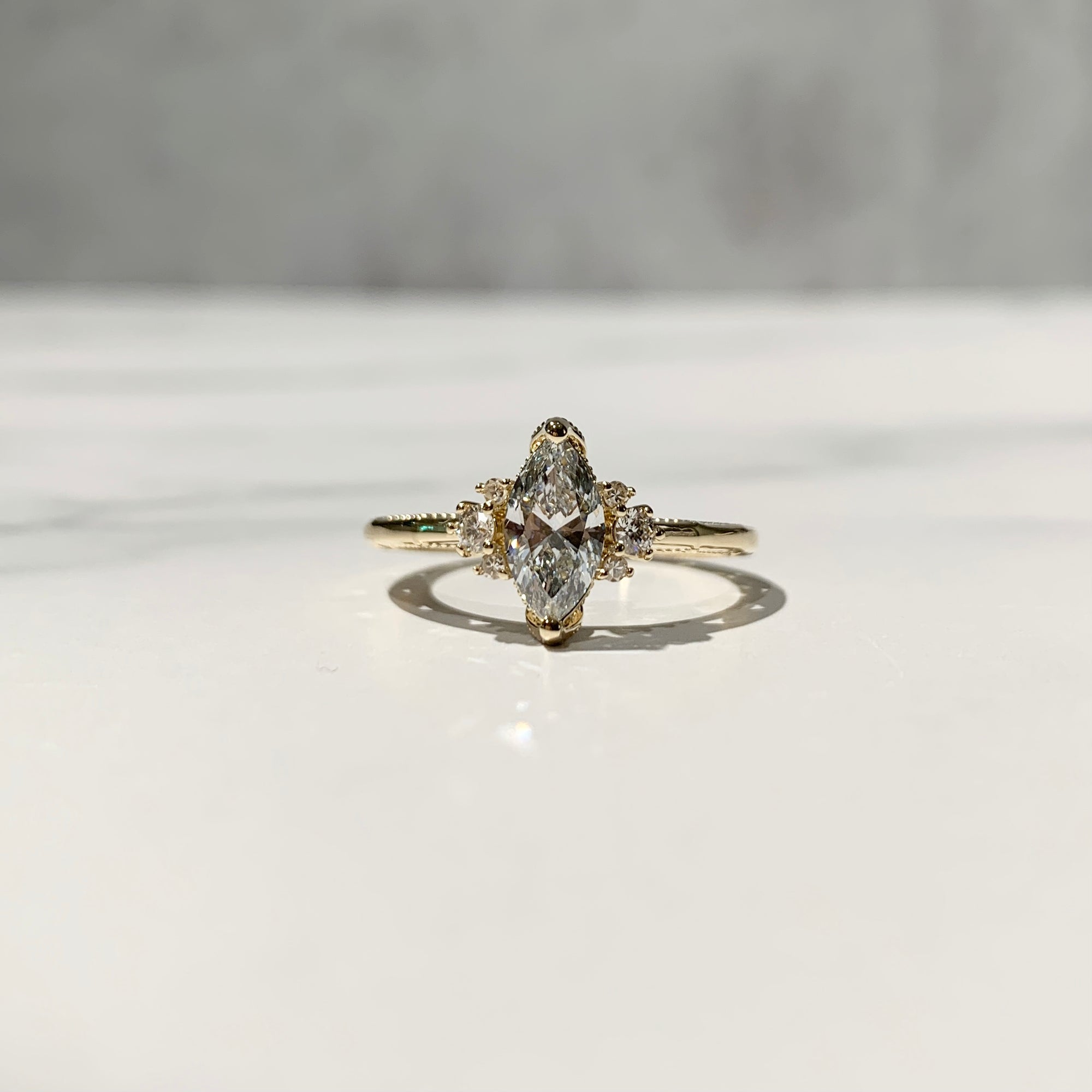 Marquise vintage inspired engagement ring