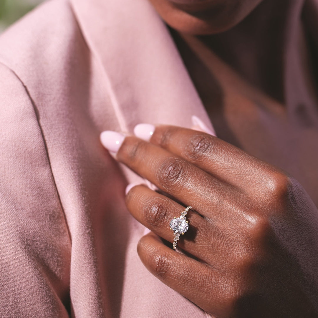 Celine Accented Solitaire Engagement Ring (setting only)