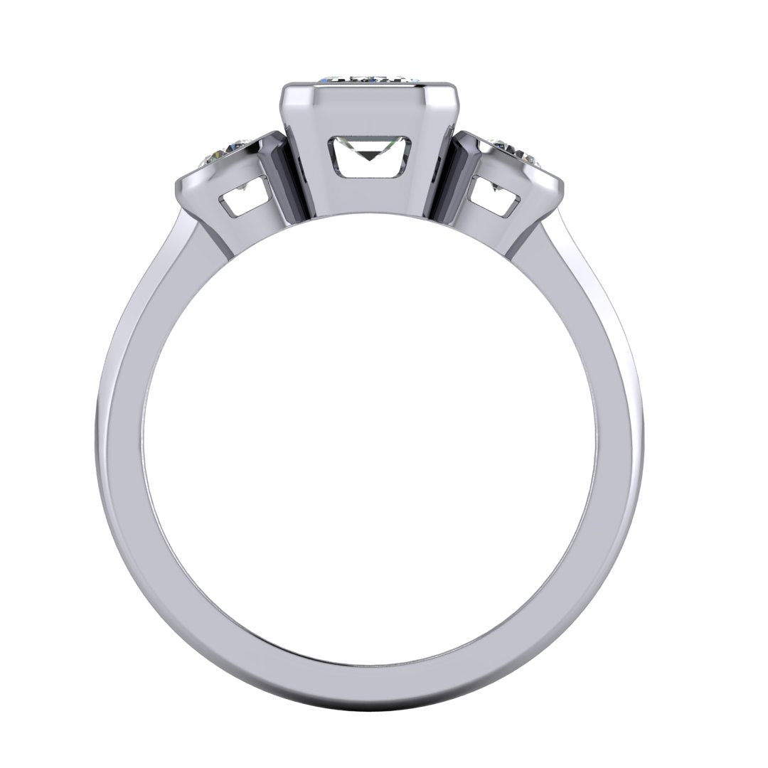 Maeve Bezel-Set Three-Stone Engagement Ring (Setting Only)