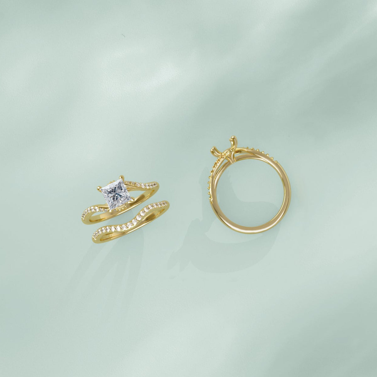 Wren Bypass Style Solitaire Engagement Ring (setting only)