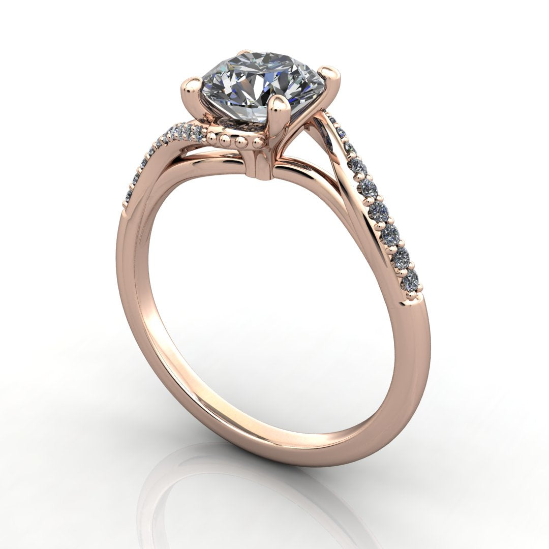 Wren Bypass Style Solitaire Engagement Ring (setting only)