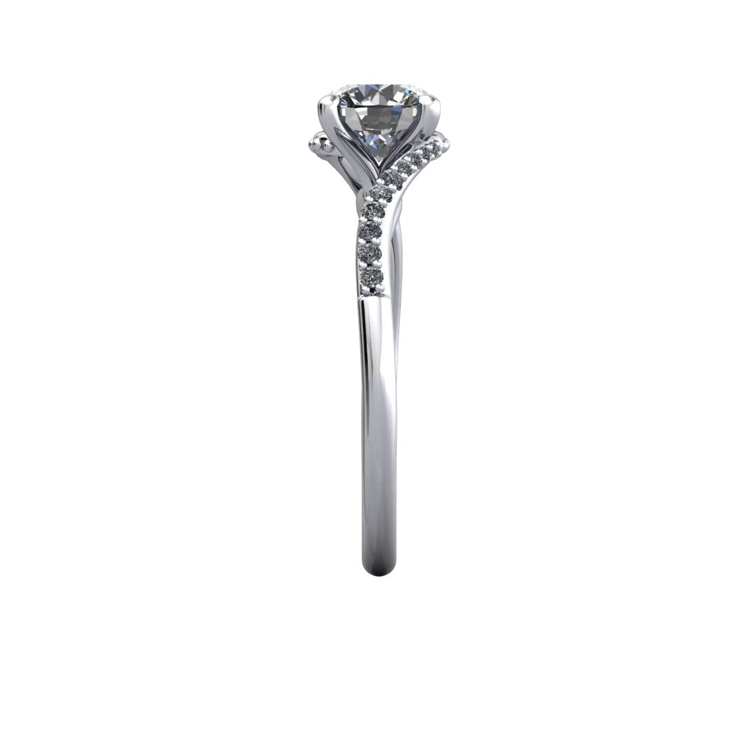 Wren Bypass Style Solitaire Engagement Ring (setting only)