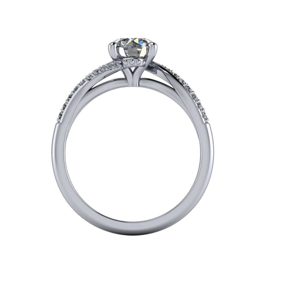 Wren Bypass Style Solitaire Engagement Ring (setting only)