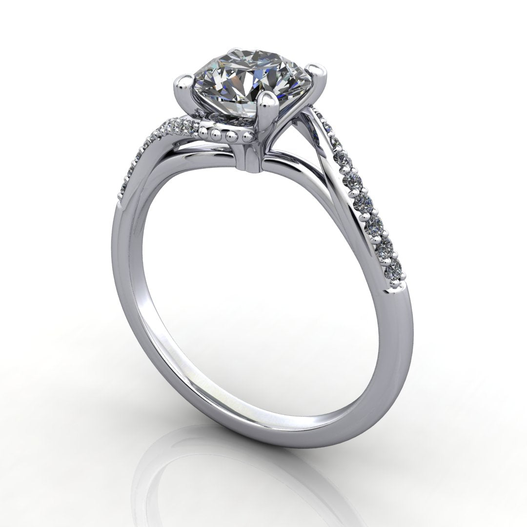 Wren Bypass Style Solitaire Engagement Ring (setting only)