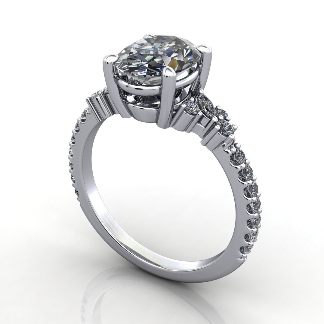 Celine Accented Solitaire Engagement Ring (setting only)