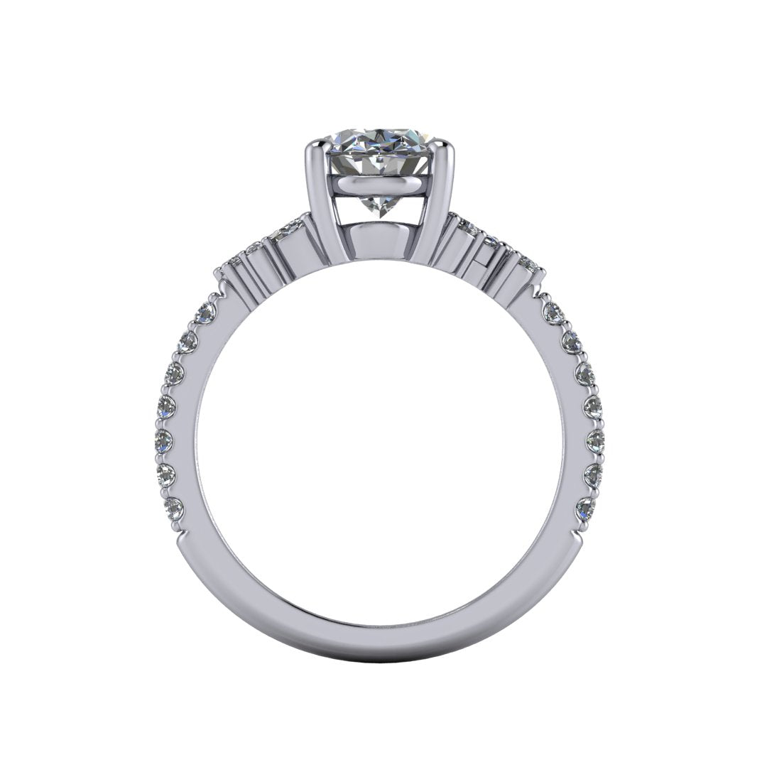 Celine Accented Solitaire Engagement Ring (setting only)