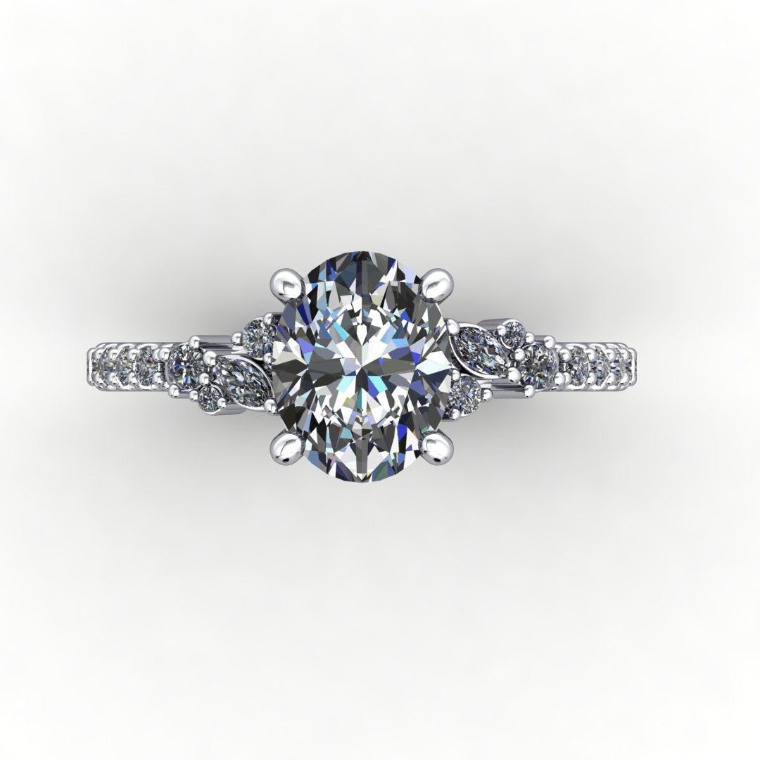 Celine Accented Solitaire Engagement Ring (setting only)