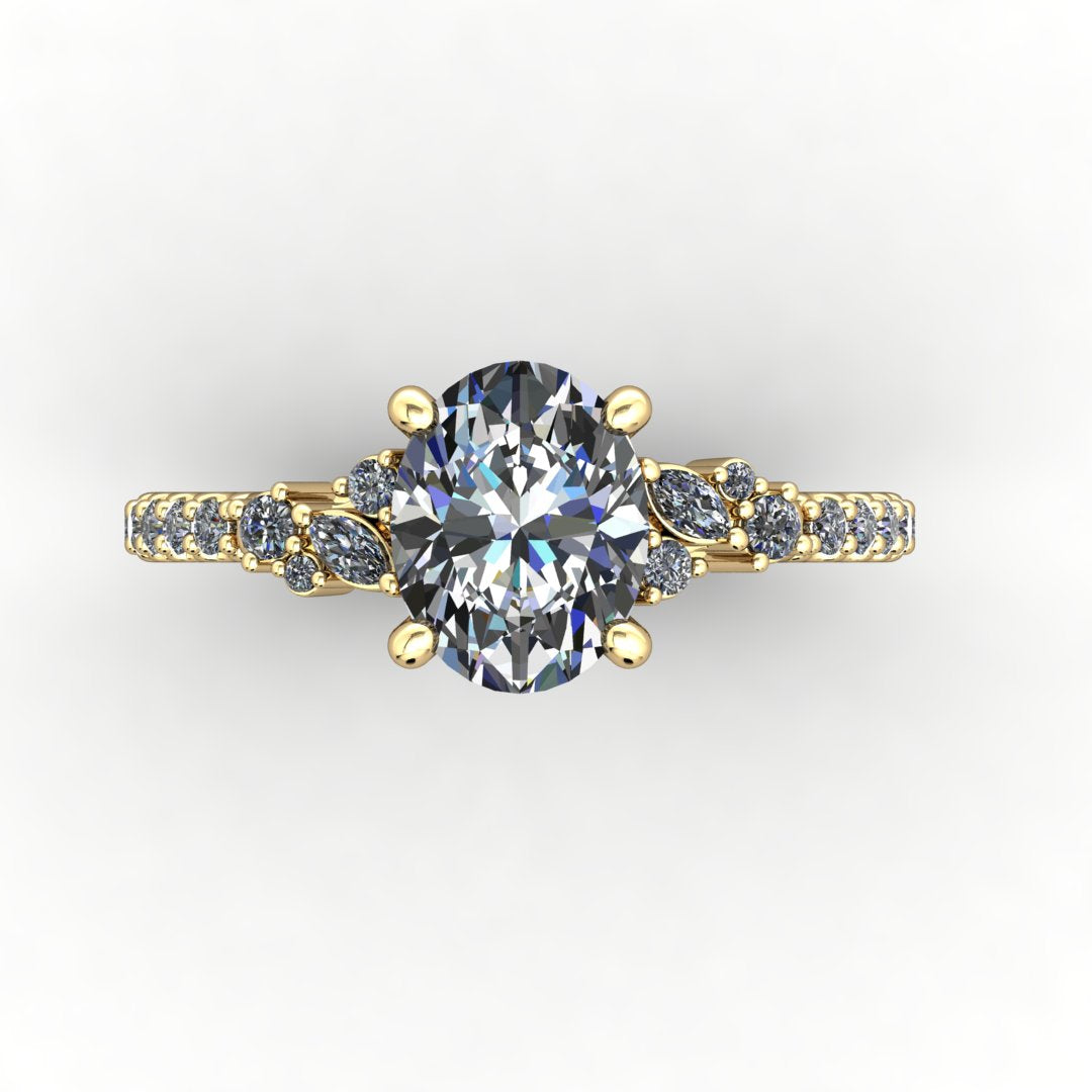 Celine Accented Solitaire Engagement Ring (setting only)