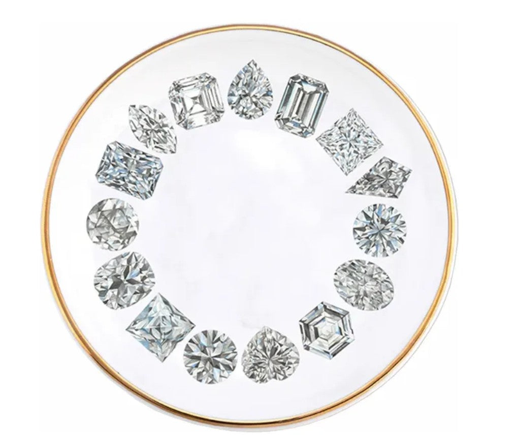 Round Porcelain Jewelry Dish (Diamonds)