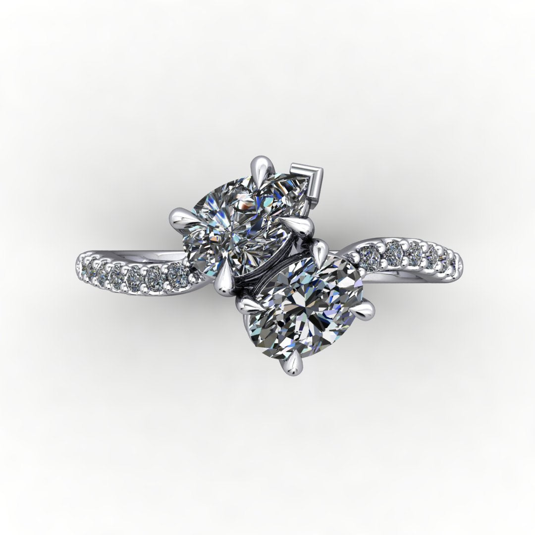 Daisy Two-Stone Toi Et Moi Engagement Ring (Setting Only)