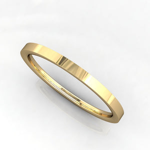 1.5mm comfort fit flat band yellow gold