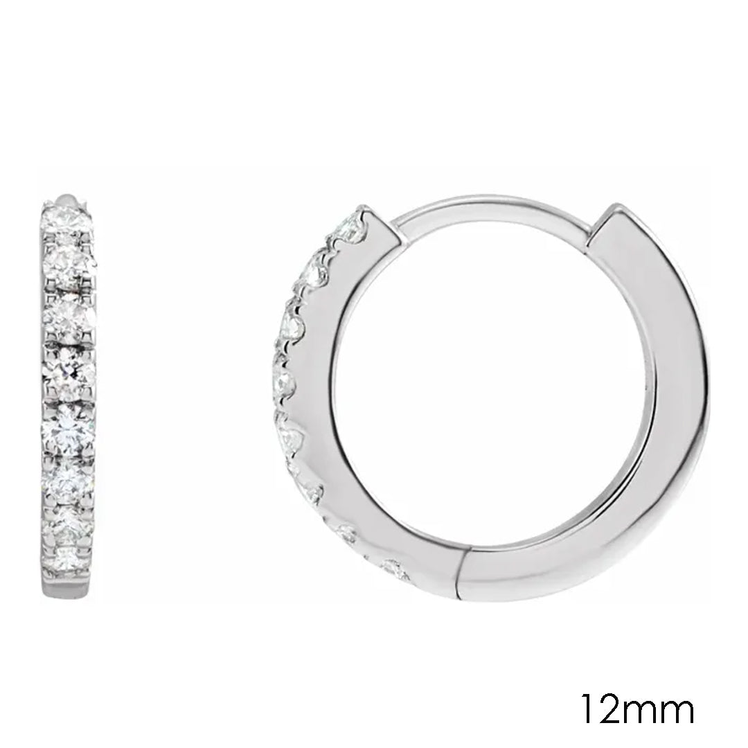 12 mm lab-grown diamond hoop earrings