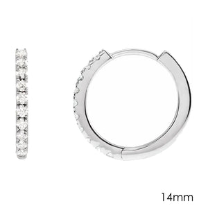 14 mm lab-grown diamond hoop earrings