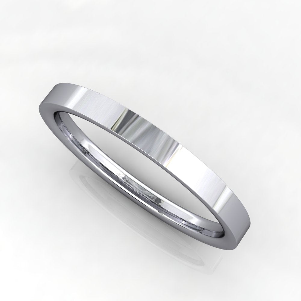 Comfort Fit Flat Wedding Band 2mm