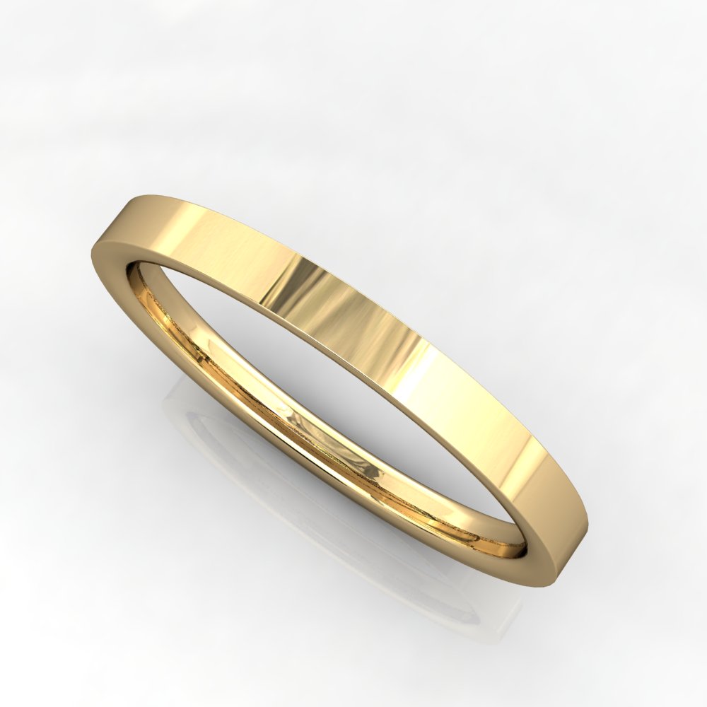 Comfort Fit Flat Wedding Band 2mm