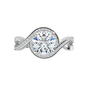 Leila Bypass Halo Engagement Ring (setting only)