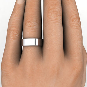Comfort Fit Flat Wedding Band 6mm