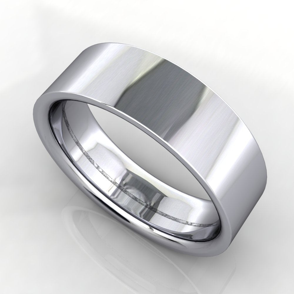 Comfort Fit Flat Wedding Band 6mm