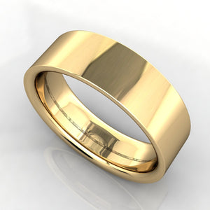 Comfort Fit Flat Wedding Band 6mm