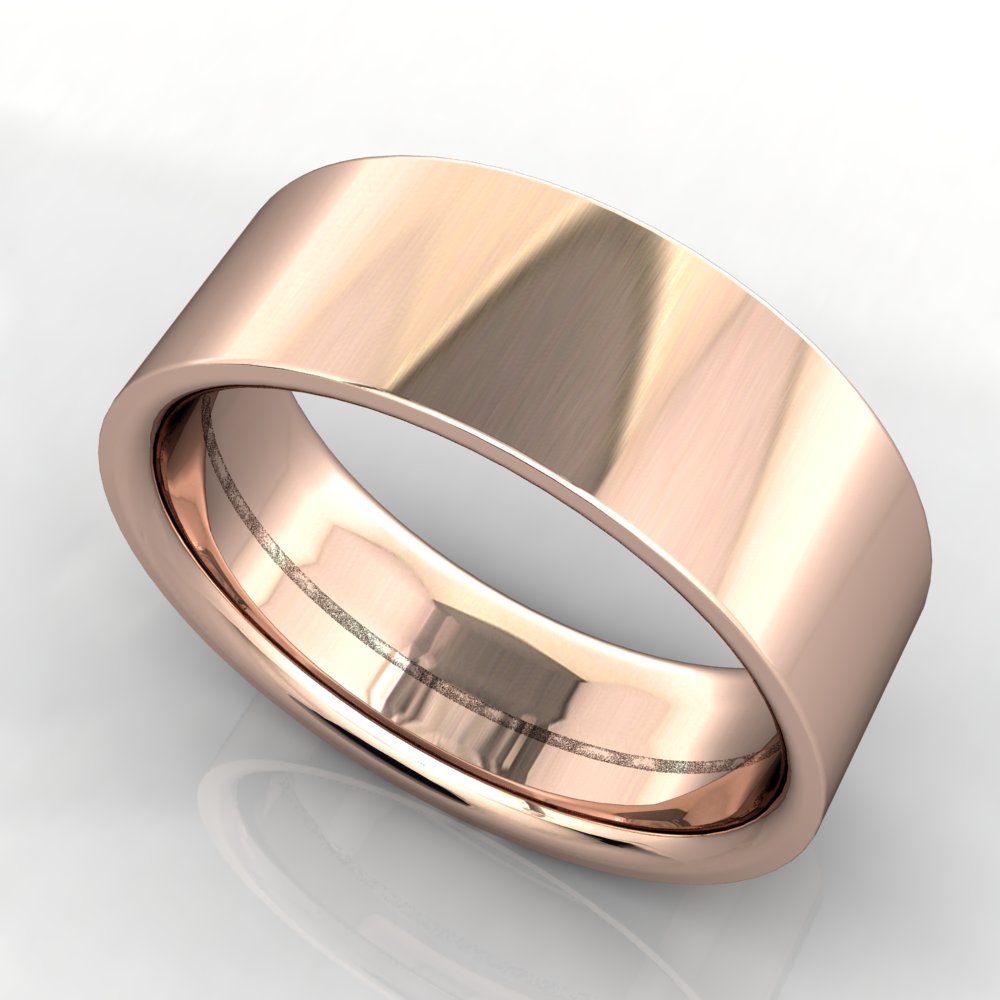 Comfort Fit Flat Wedding Band 7mm