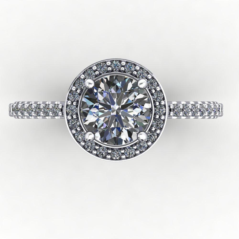 Halo engagement ring with side stones soha diamond co