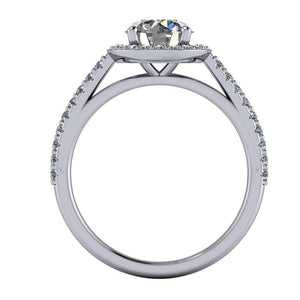 Halo engagement ring with side stones soha diamond co