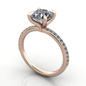 engagement ring solitaire with side stones Soha Diamond Co.